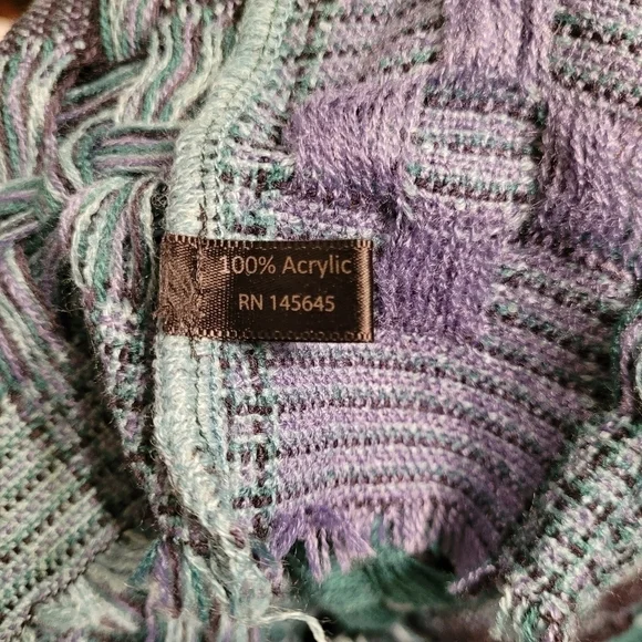 Eternity Lattice Blue Green Weave Infinity Scarf - Picture 5 of 7